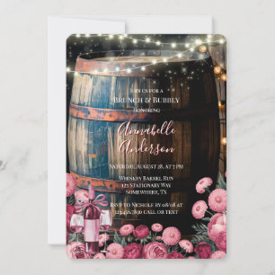 Rustic Whiskey Barrel Brunch and Bubbly  Invitation