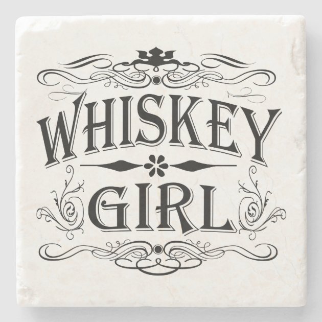Rustic Whiskey Girl Stone Coaster | Zazzle