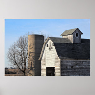 Rustic White Barn Photo Poster