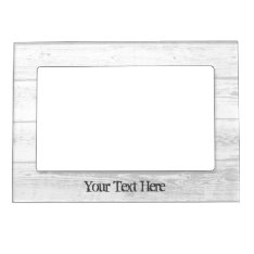 Rustic White Barn Wood Grain Picture Frame Magnet at Zazzle