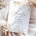 Rustic White Blooms Wedding Save The Date Announcement Postcard<br><div class="desc">Features delicate white flowers and a rustic design,  creating a romantic and natural look for your wedding.</div>