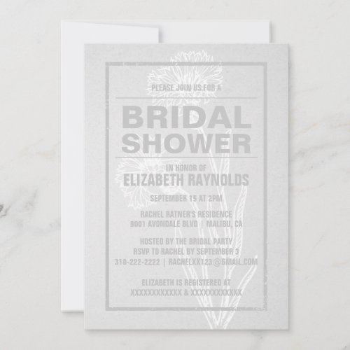 Rustic White Bridal Shower Invitations