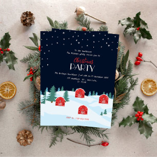 Rustic White Christmas Invitation