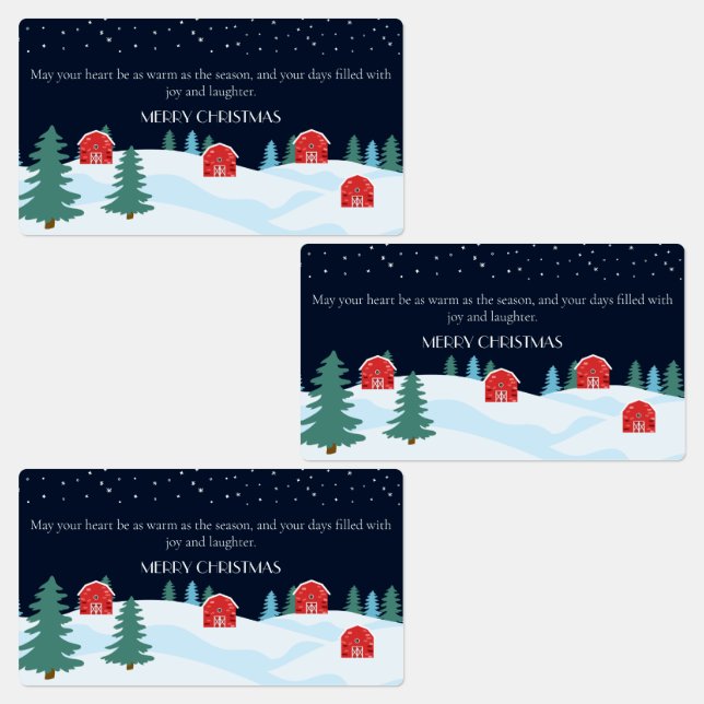 Rustic White Christmas Labels (Group)