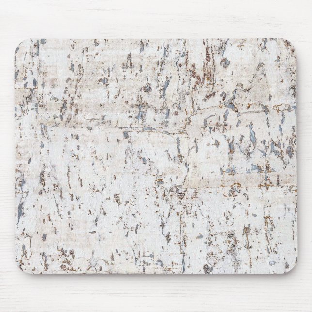 rustic white cork wood mouse pad (Front)