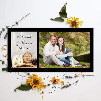 Rustic White Daisies Woodland Wedding Thank You Card
