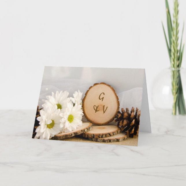 Rustic White Daisies Woods Wedding Invitation (Front)