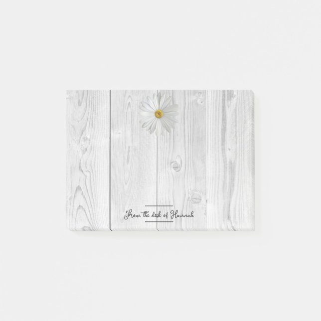 Rustic White Daisy Personalized Notes (Front)