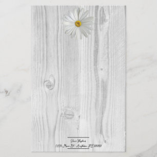 Rustic White Daisy Personalized Stationery