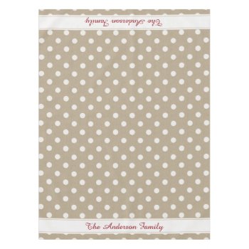 Rustic White Faux Burlap Polka Dot Tablecloth by Letsrendevoo at Zazzle