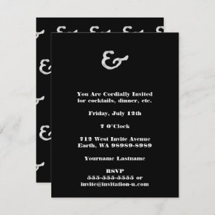 Rustic White faux Letterpress Ampersand Invitation