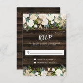 Rustic White Floral String Lights RSVP Card (Front/Back)