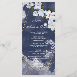 Rustic White Floral Wedding Menu