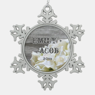 Rustic White Flowers Customized Ornament