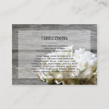 Rustic White Flowers Directions Insert Cards by TwoBecomeOne at Zazzle