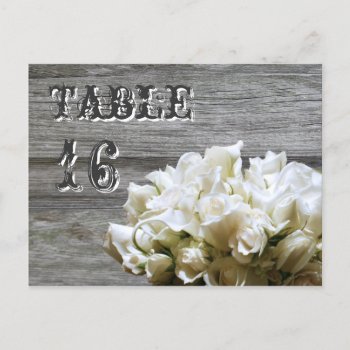 Rustic White Flowers Table Number Cards by TwoBecomeOne at Zazzle