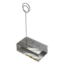 Rustic White Flowers Table Number Holder