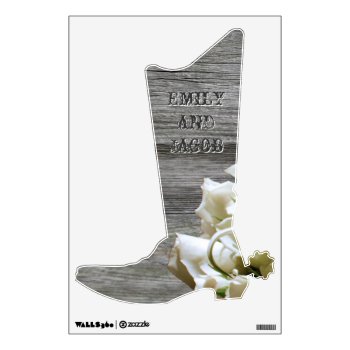 Rustic White Flowers Wedding Or Shower Wall Decal by TwoBecomeOne at Zazzle
