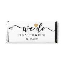 Rustic White Gold We do Three Photos Personalized Hershey Bar Favors