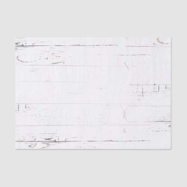 Rustic White Gray Faux Weathered Wood Decoupage Tissue Paper (Front)