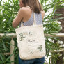 Rustic White Greenery Floral Bunch Baby Shower Tote Bag