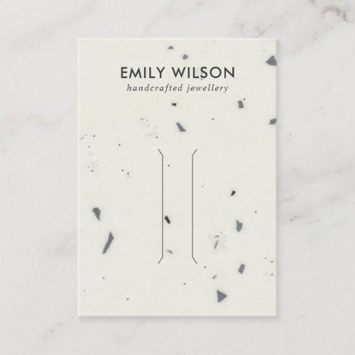 RUSTIC WHITE GREY TERRAZZO HAIR CLIP DISPLAY CARD