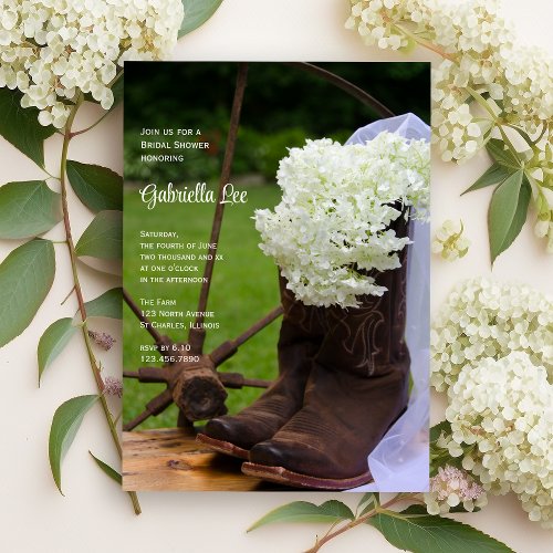 Rustic Hydrangea Country Bridal Shower Invitation