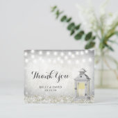 Rustic White Lantern Country Wedding Thank You Postcard (Standing Front)