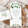 Rustic White Magnolia Floral Wedding All In One Invitation