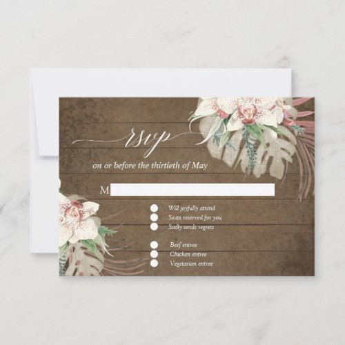Rustic White Orchid Tropical Floral Foliage RSVP