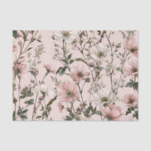 Rustic White Pink Vintage Boho Floral