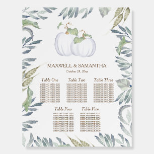 Rustic White Pumpkin SEATING CHART Foam Board