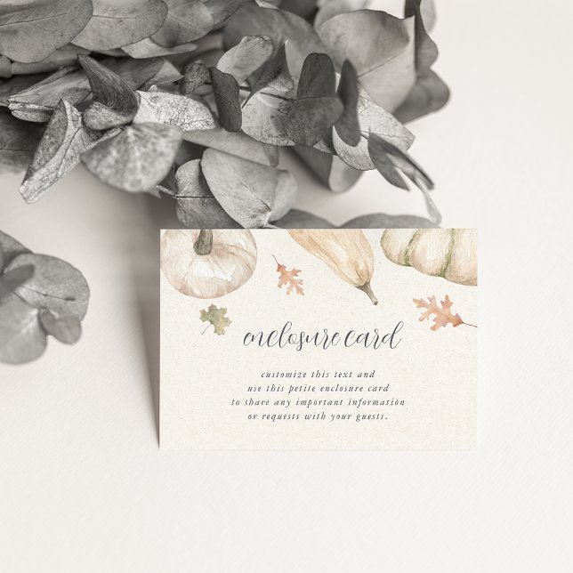 Rustic White Pumpkins Fall Baby Shower Enclosure Card (Creator Uploaded)