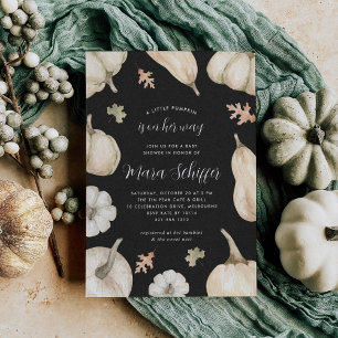 Rustic White Pumpkins Fall Baby Shower Invitation