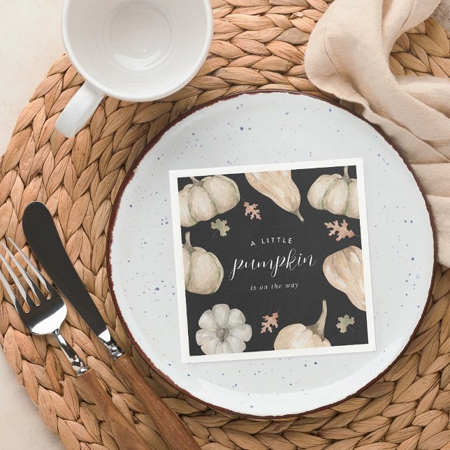 Rustic White Pumpkins Fall Baby Shower Napkins (Creator Uploaded)
