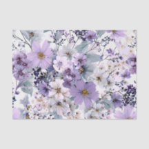 Rustic White Purple Vintage Boho Floral