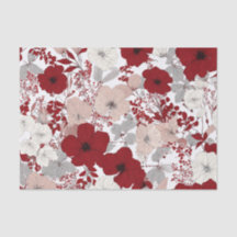 Rustic White Red Pastel Vintage Floral