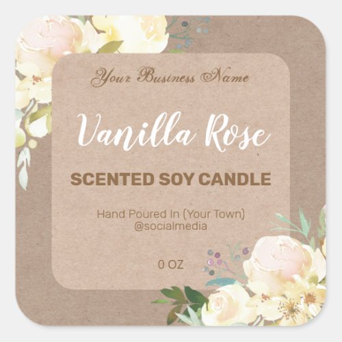 Rustic White Rose Product Labels