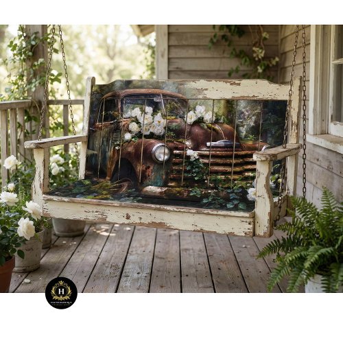 Rustic White Rose Truck Decoupage Tissue Paper