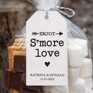 Rustic White S'more Love Wedding Tag