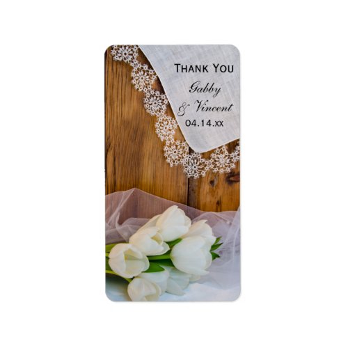 Rustic White Tulips Country Wedding Favor Tag