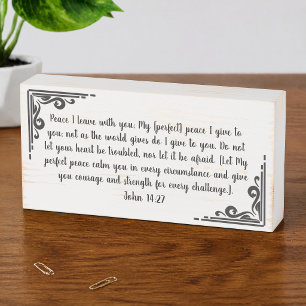 Rustic White Vintage Black Corner Frame Scripture Wooden Box Sign