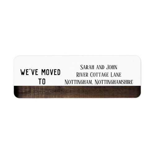 Rustic White Weve Moved New Home Address Label
