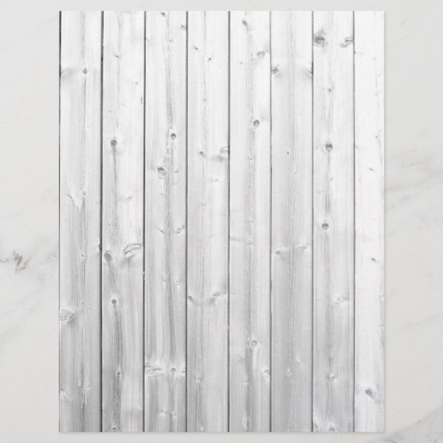 Rustic White Weathered Wood Craft Paper (Front)