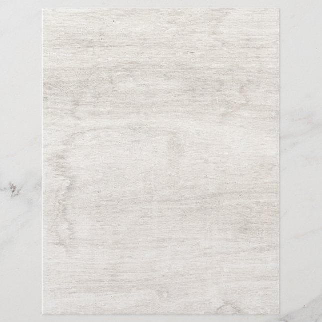 Rustic White Weathered Wood Scrapbook Paper (Front)