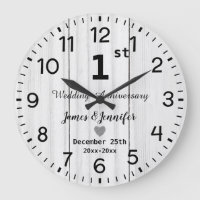 Rustic White Wood 1st Wedding Anniversary Custom