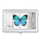 Rustic White Wood and Butterfly Business Card Case