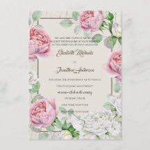 Rustic White Wood and Vintage Pink Roses Wedding