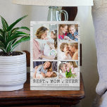 Rustic White Wood BEST MOM EVER Photo Collage Plaque<br><div class="desc">Create a rustic white wood photo collage keepsake of five photos with an editable title (sample is BEST . MOM . EVER) and a second line of text for your personal message (the sample suggests HAPPY MOTHER'SS DAY and names) in a charcoal gray classic or farmhouse type. PHOTO TIP: For...</div>