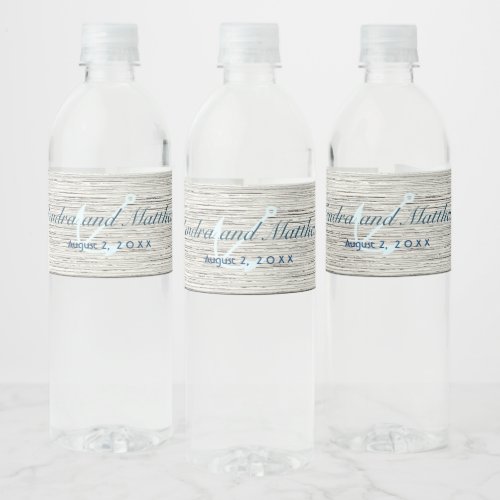 Rustic White Wood Board Water Bottle Label